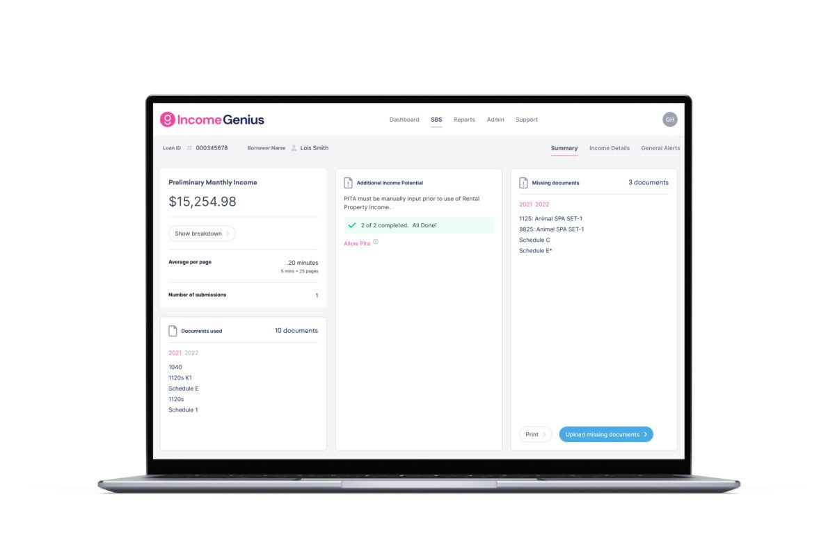Simplifying income analysis with incomeGenius mortgage borrower income calculation tool